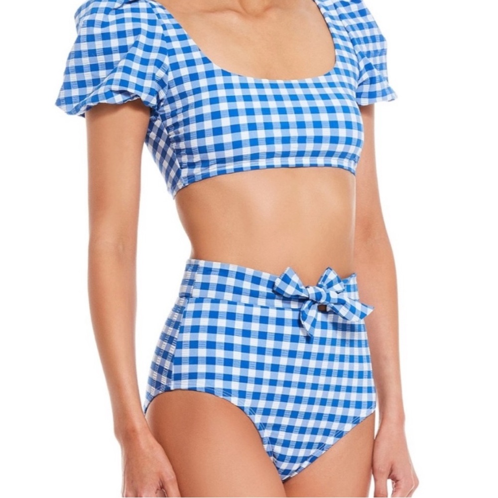 Gianni Bini Blue and White Gingham Bikini two pieces